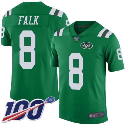 New York Jets Limited Green Youth Luke Falk Jersey NFL Football #8 100th Season Rush Vapor Untouchable